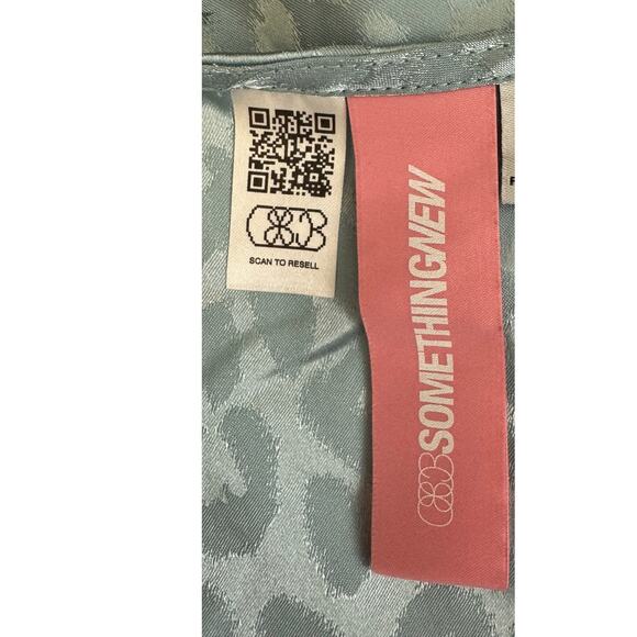 SOMETHING NEW Blue Topaz Mia Leopard Print Satin Wrap Top And Skirt Set M - Picture 6 of 8